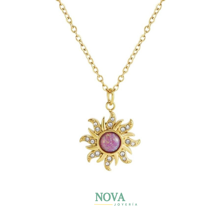 Collar Sol Rapunzel | Baño de Oro + Caja Regalo Gratis✨👑