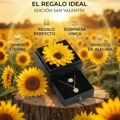 Set Girasol ( Collar + Anillo ) + Estuche de Girasol incluido 🎁🌻